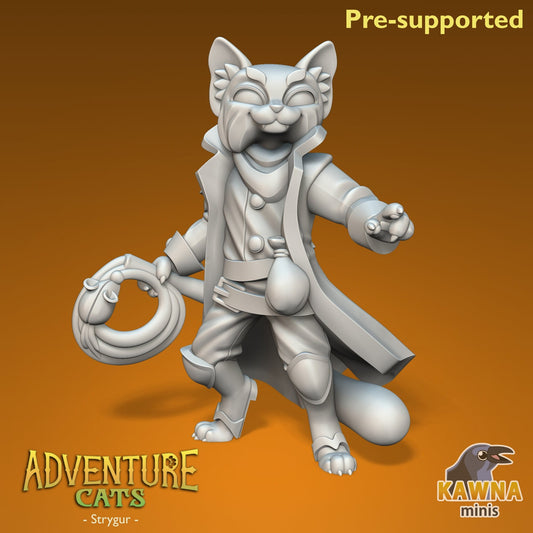 Strygur Fighter Cat - Male | Kawna | Adventure Cats | UNPAINTED Miniature in Resin
