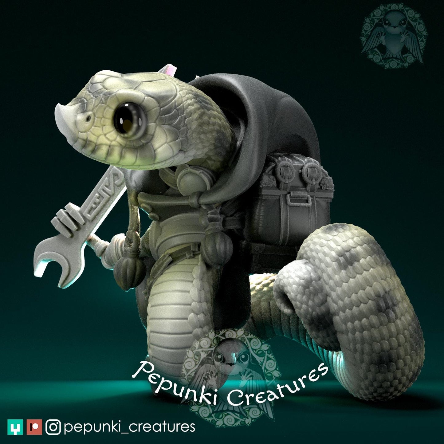 Hognose Snake | Pepunki Creatures | UNPAINTED Miniature in Resin