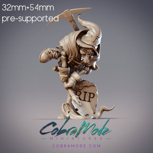 Skeleton Gravedigger Minion | CobraMode | UNPAINTED Miniature in Resin