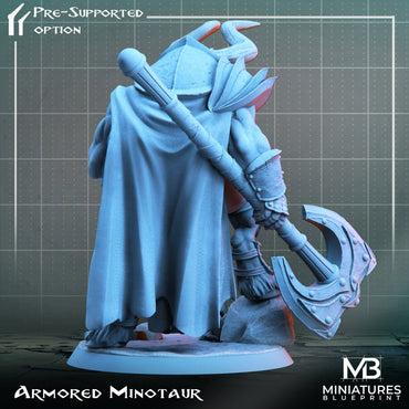 Armored Minotaur (light & heavy versions) | Miniatures Blueprint | UNPAINTED Miniature in Resin