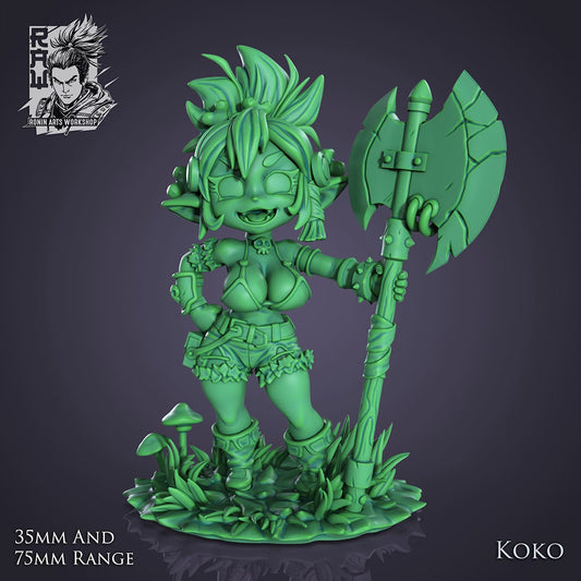 Chibi Goblin, Koko | Ronin Arts Workshop | UNPAINTED Miniature in Resin
