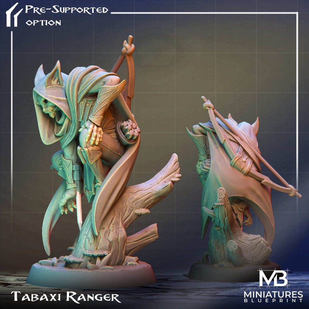 Tabaxi Ranger | Miniatures Blueprint | UNPAINTED Miniature in Resin
