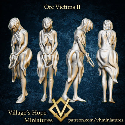 Orcs, Orc King & Victims (9 figures) | Village's Hope Miniatures | UNPAINTED Miniature in Resin