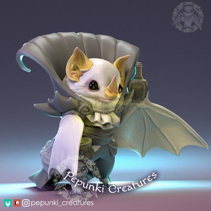 Honduran White Bat Butler | Pepunki Creatures | UNPAINTED Miniature in Resin