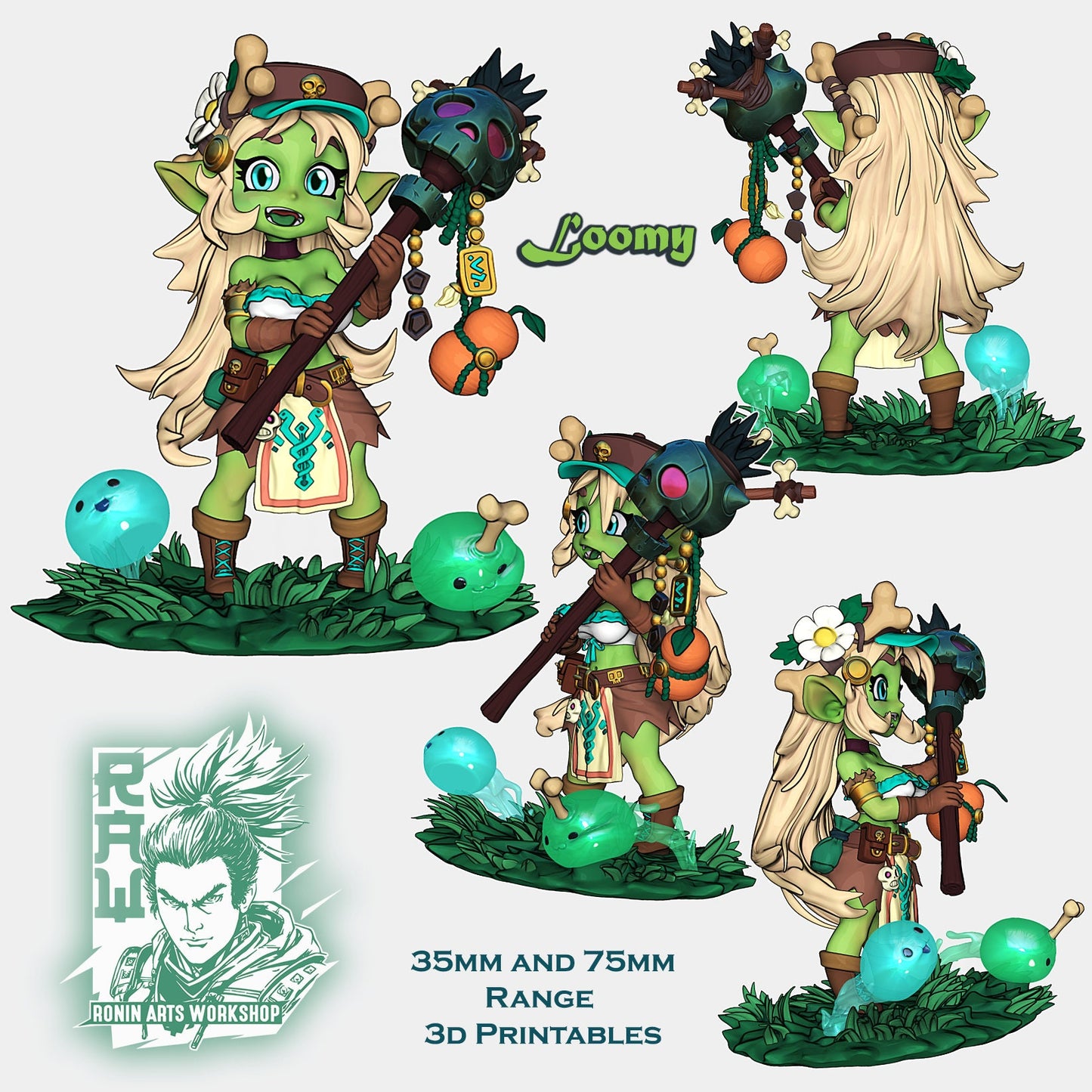 Chibi Goblin, Loomy | Ronin Arts Workshop | UNPAINTED Miniature in Resin