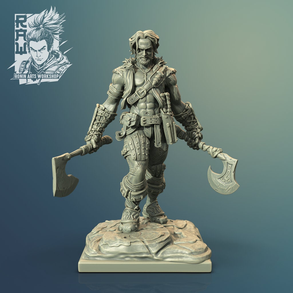 Lucano The Lycan Pathfinder (Dual-form Mini) | Ronin Arts Workshop | UNPAINTED Miniature in Resin