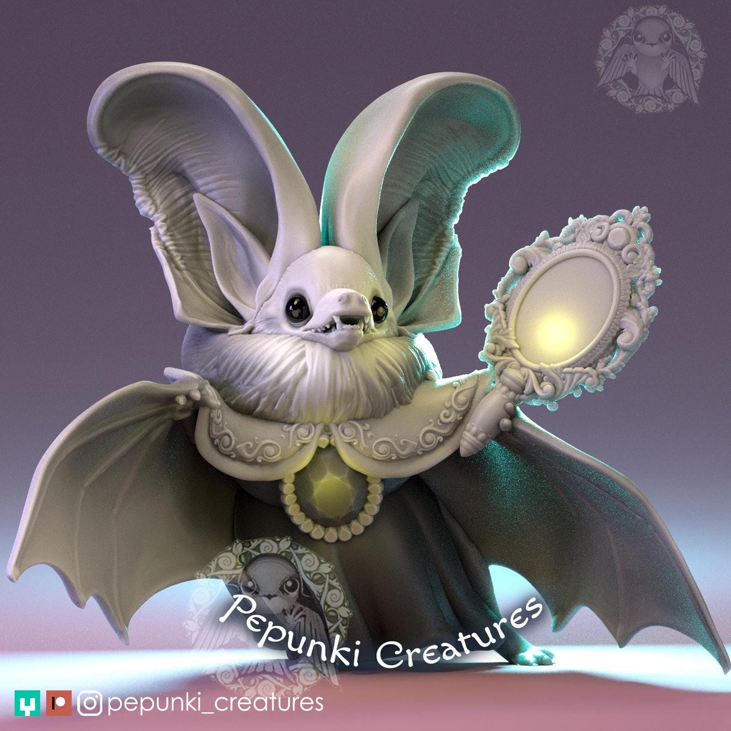 Long-eared Bat Countess | Pepunki Creatures | UNPAINTED Miniature in Resin