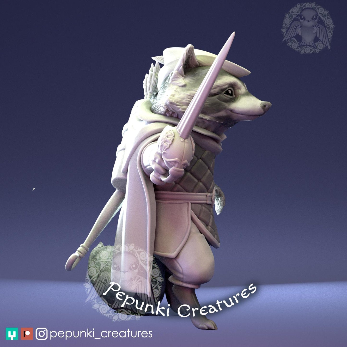 Raccoon Ranger | Pepunki Creatures | UNPAINTED Miniature in Resin