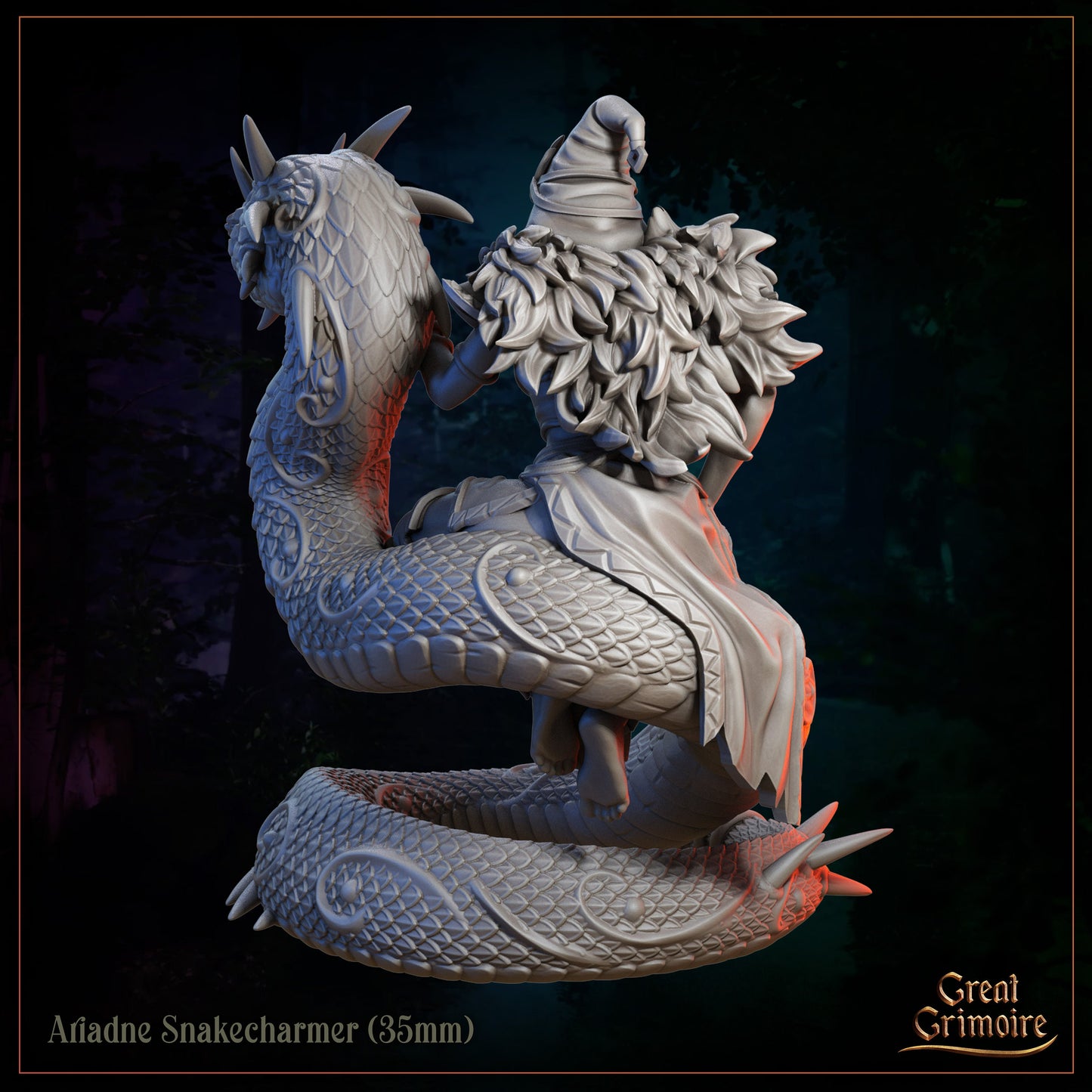 Ariadne Snakecharmer | Great Grimoire | UNPAINTED Miniature in Resin