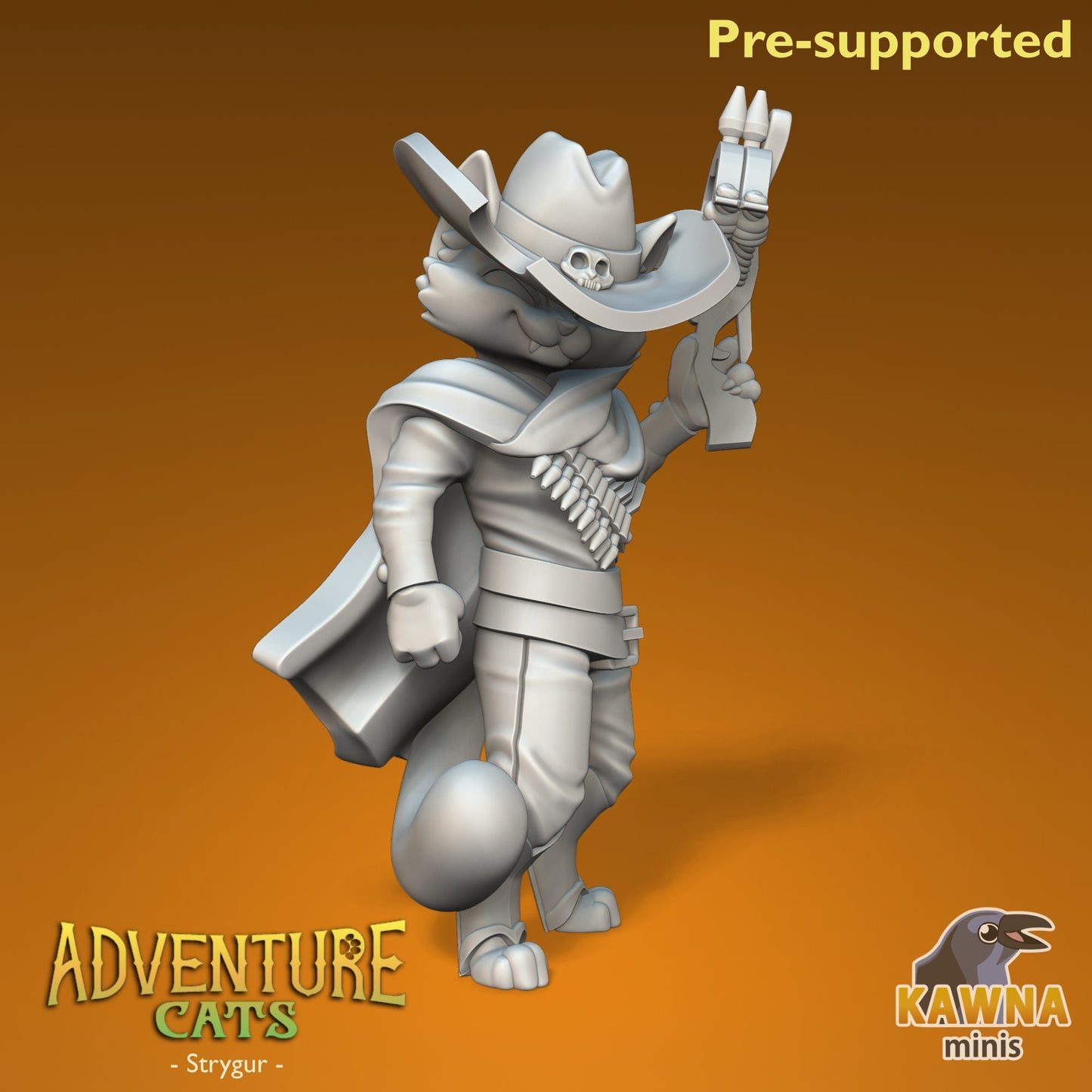 Strygur Ranger Cat - Male | Kawna | Adventure Cats | UNPAINTED Miniature in Resin