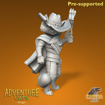 Strygur Ranger Cat - Male | Kawna | Adventure Cats | UNPAINTED Miniature in Resin