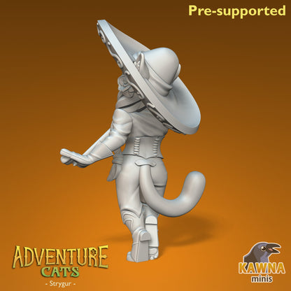 Strygur Rogue Cat - Female | Kawna | Adventure Cats | UNPAINTED Miniature in Resin