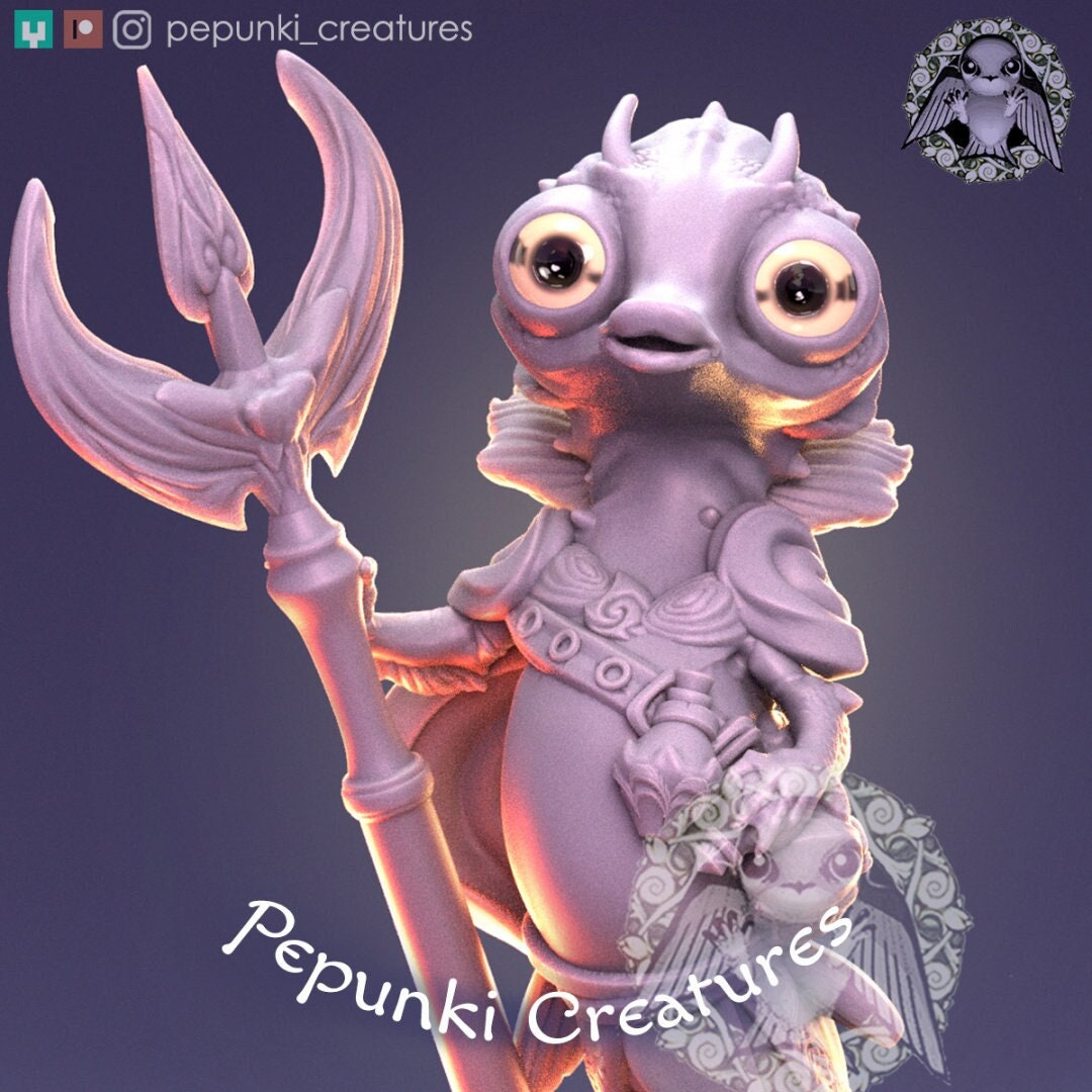 Seahorse Small Guardian | Pepunki Creatures | UNPAINTED Miniature in Resin