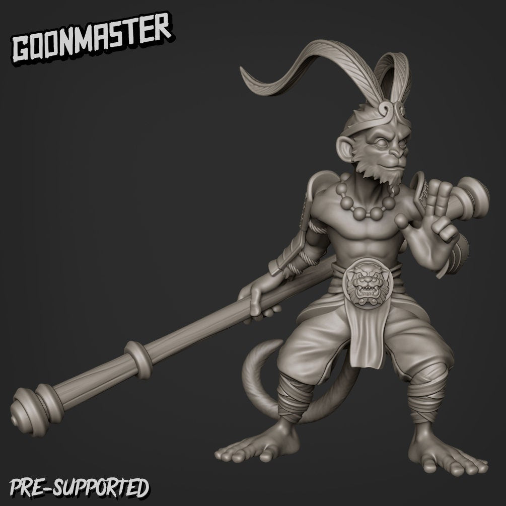 Monkey King (4 poses) | Goonmaster | UNPAINTED Miniature in Resin