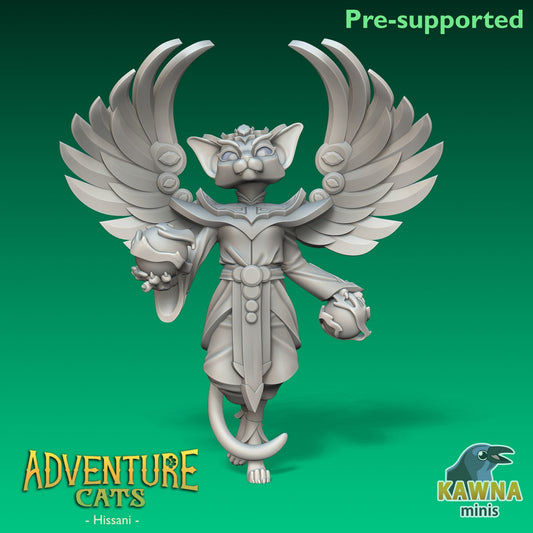 Hissani Sorcerer Cat - Female | Kawna | Adventure Cats | UNPAINTED Miniature in Resin