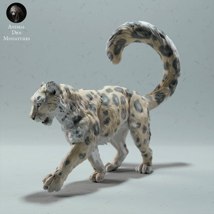 Snow Leopard | Animal Den Miniatures | UNPAINTED Miniature in Resin