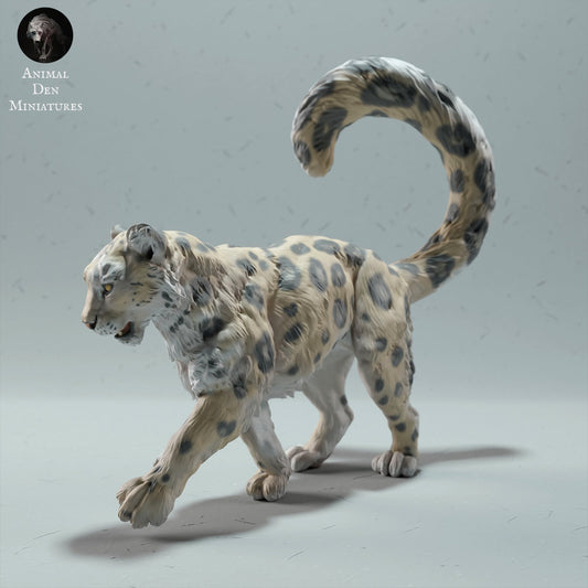Snow Leopard | Animal Den Miniatures | UNPAINTED Miniature in Resin