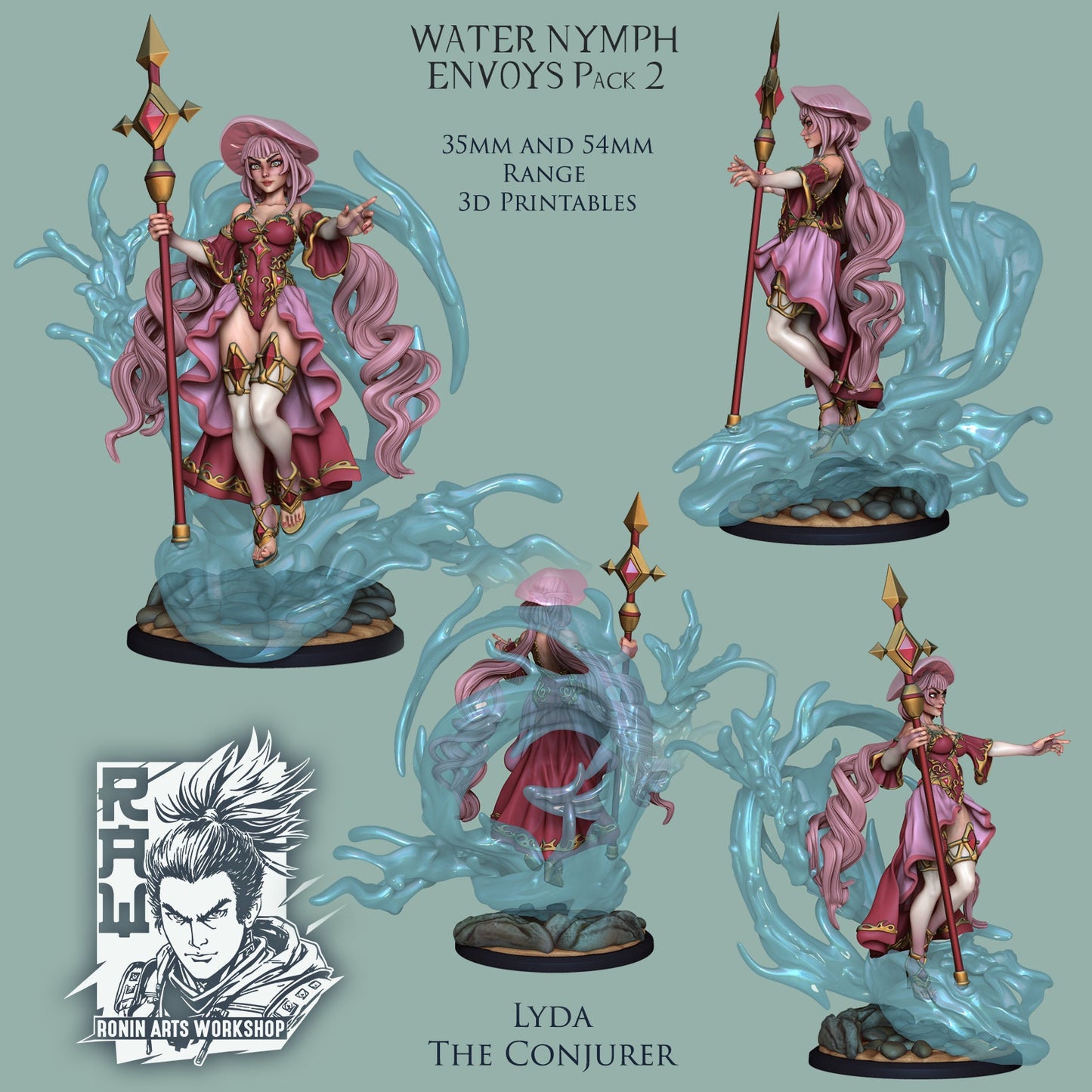 Lyda The Conjurer | Dual Form (Mermaid) | Ronin Arts Workshop | UNPAINTED Miniature in Resin