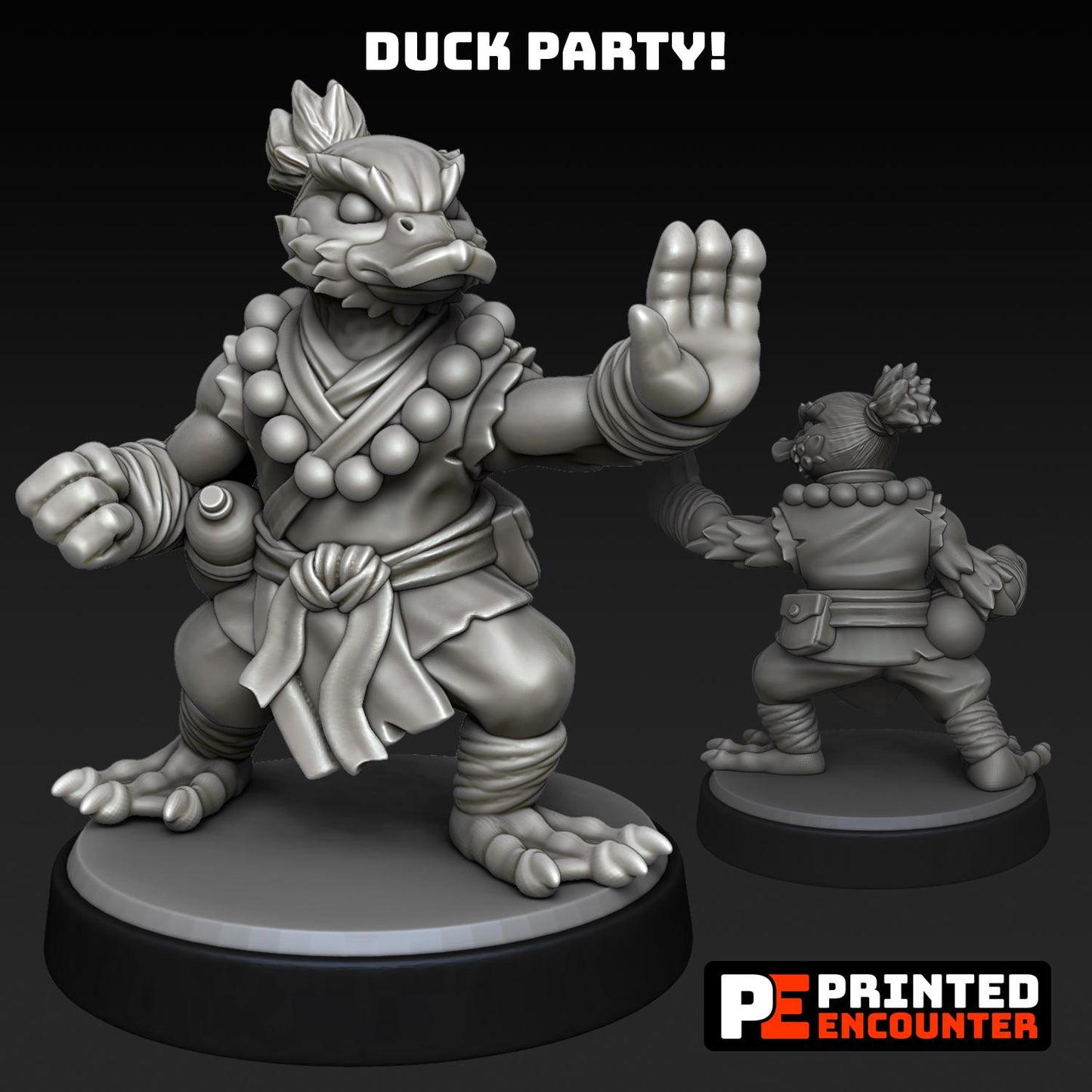 Duck Party (10 characters) | Printed Encounter | UNPAINTED Miniature in Resin