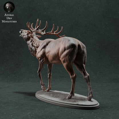Red Deer Stag Call | Animal Den Miniatures | UNPAINTED Miniature in Resin