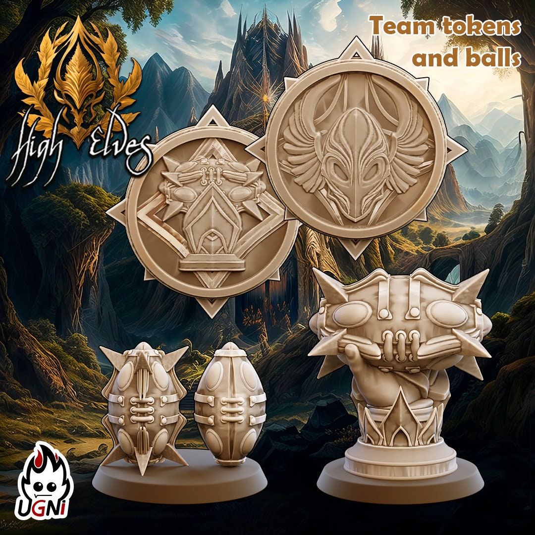 High Elf Fantasy Football Team by UGNI | UNPAINTED Miniature in Resin