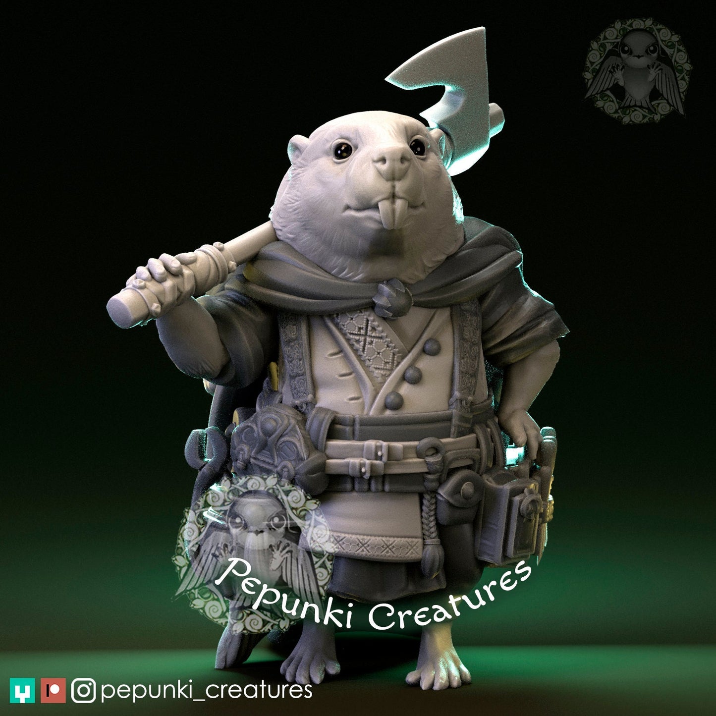 Beaver | Pepunki Creatures | UNPAINTED Miniature in Resin