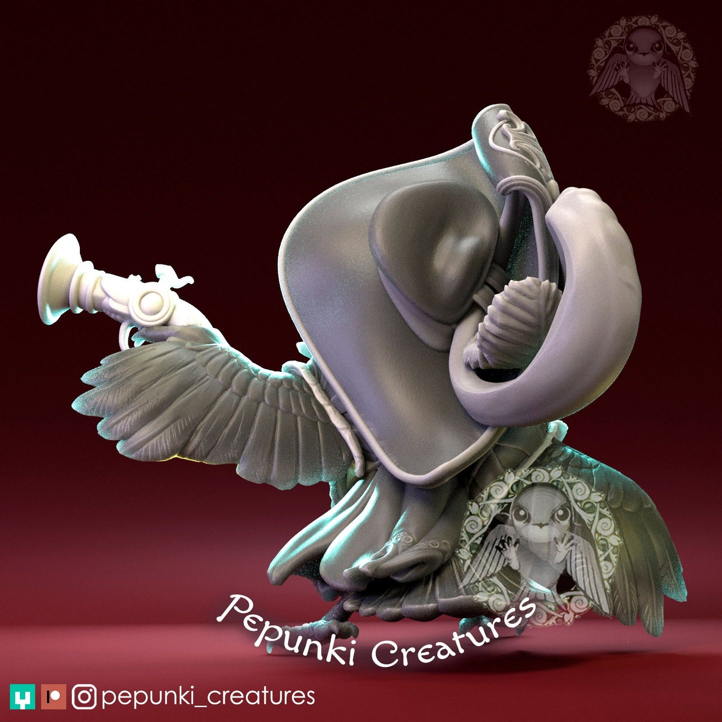 Toucan Bird Pirate | Pepunki Creatures | UNPAINTED Miniature in Resin