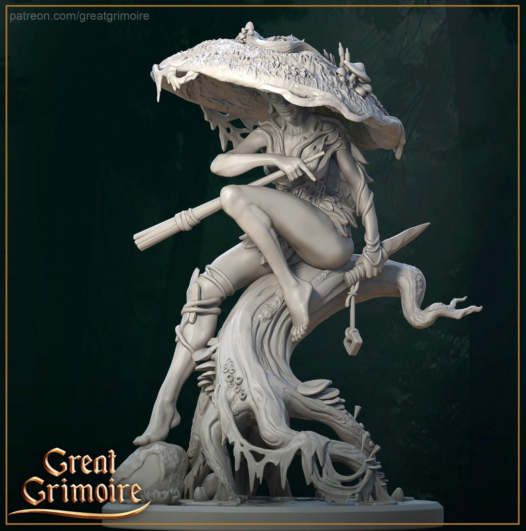 The Mushroom Nymph | Great Grimoire | UNPAINTED Miniature in Resin
