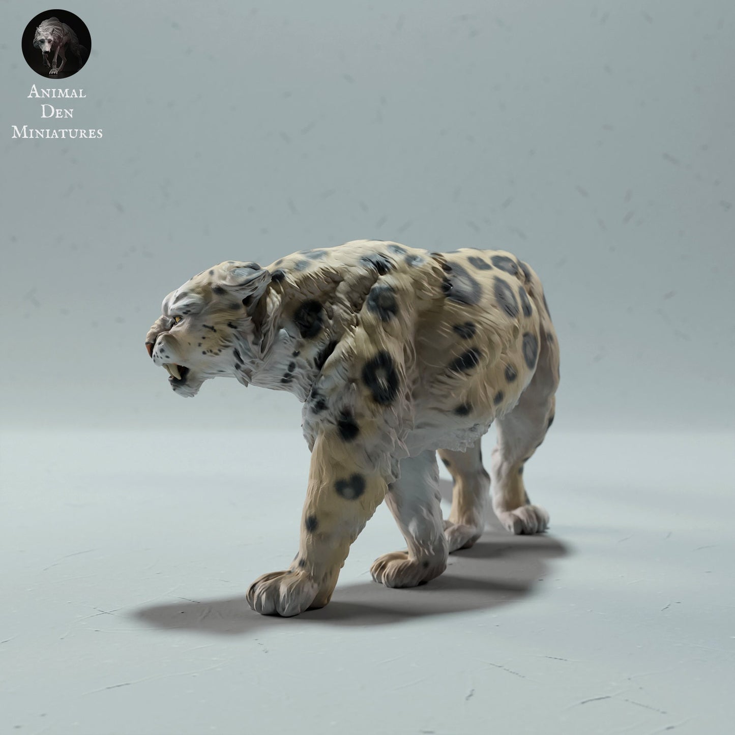 Snow Leopard Angry | Animal Den Miniatures | UNPAINTED Miniature in Resin