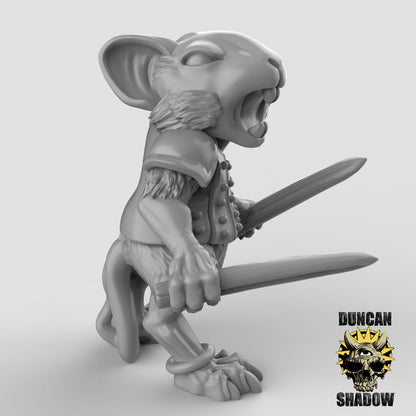 Mousle Rangers with Daggers  (Set of 3)| Duncan Shadow | UNPAINTED Miniature in Resin