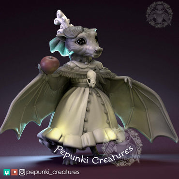 Fruit Bat Lady | Pepunki Creatures | UNPAINTED Miniature in Resin
