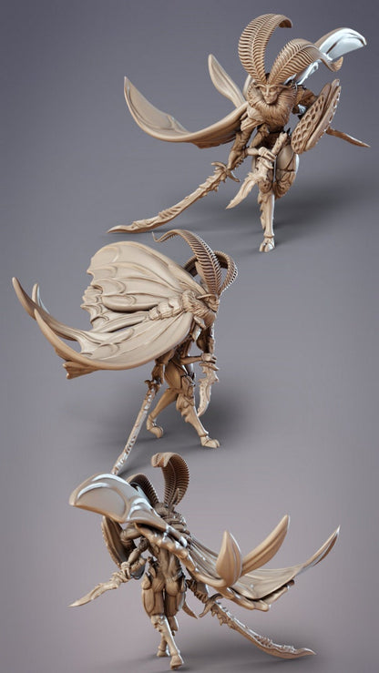 Mothfolk Swordsman | Fidelium Hunters | CobraMode | UNPAINTED Miniature in Resin