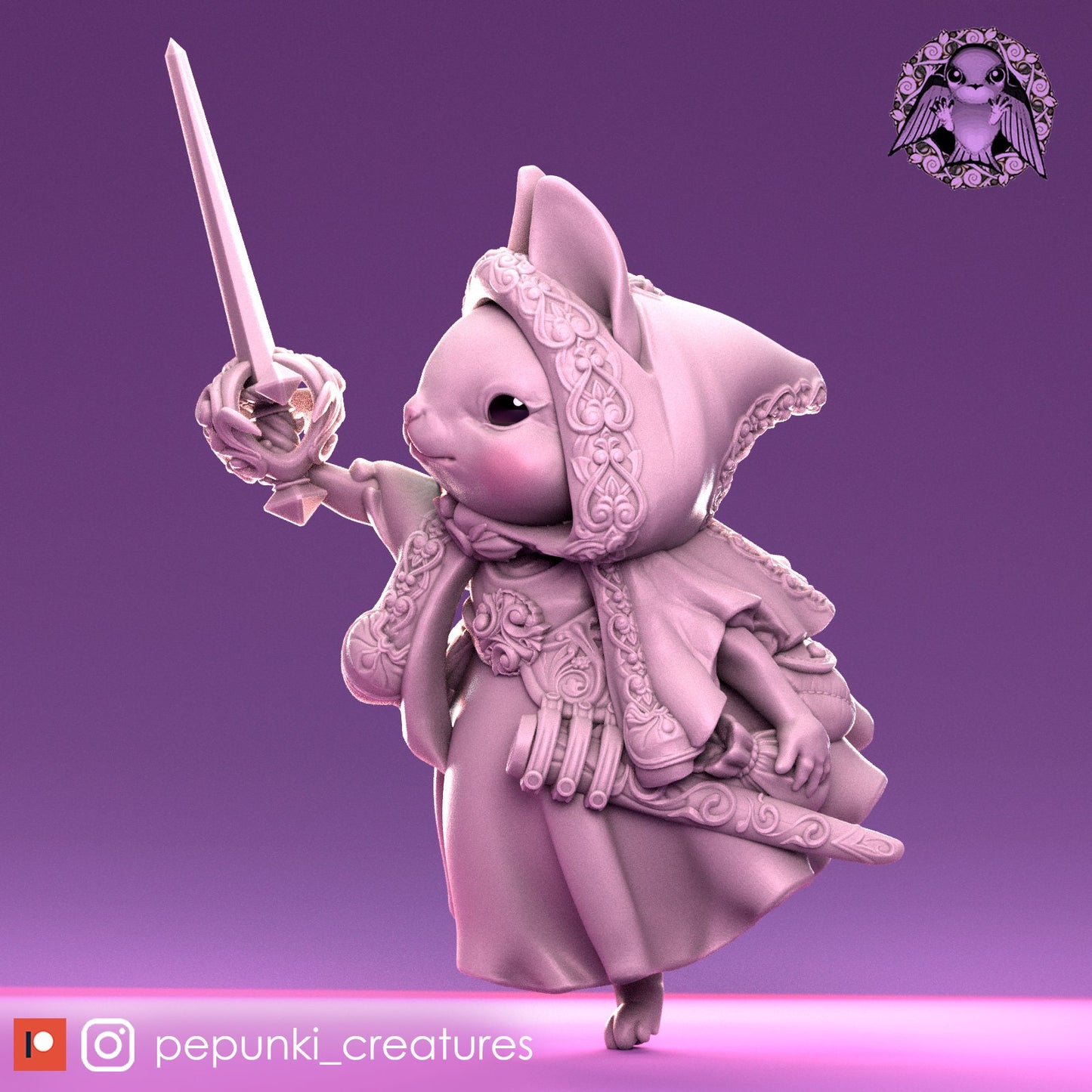 Godelieve Rogue Bunny | Pepunki Creatures | UNPAINTED Miniature in Resin