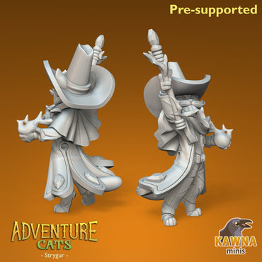 Strygur Wizard Cat - Male | Kawna | Adventure Cats | UNPAINTED Miniature in Resin