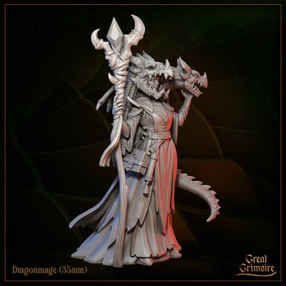 Dragonmage | Great Grimoire | UNPAINTED Miniature in Resin