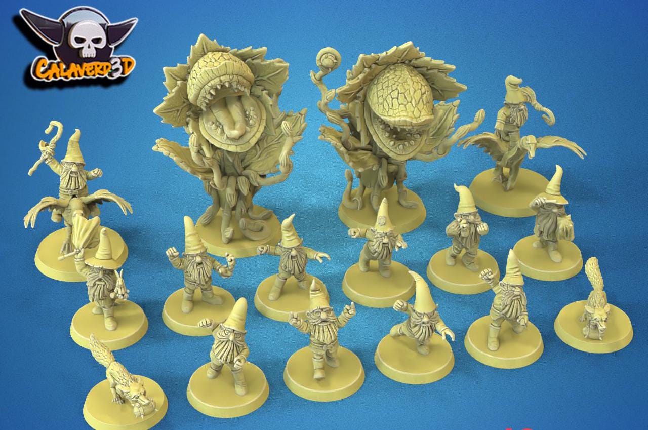 Garden Badasses Fantasy Football Team | Calaverd3D | UNPAINTED Miniature in Resin