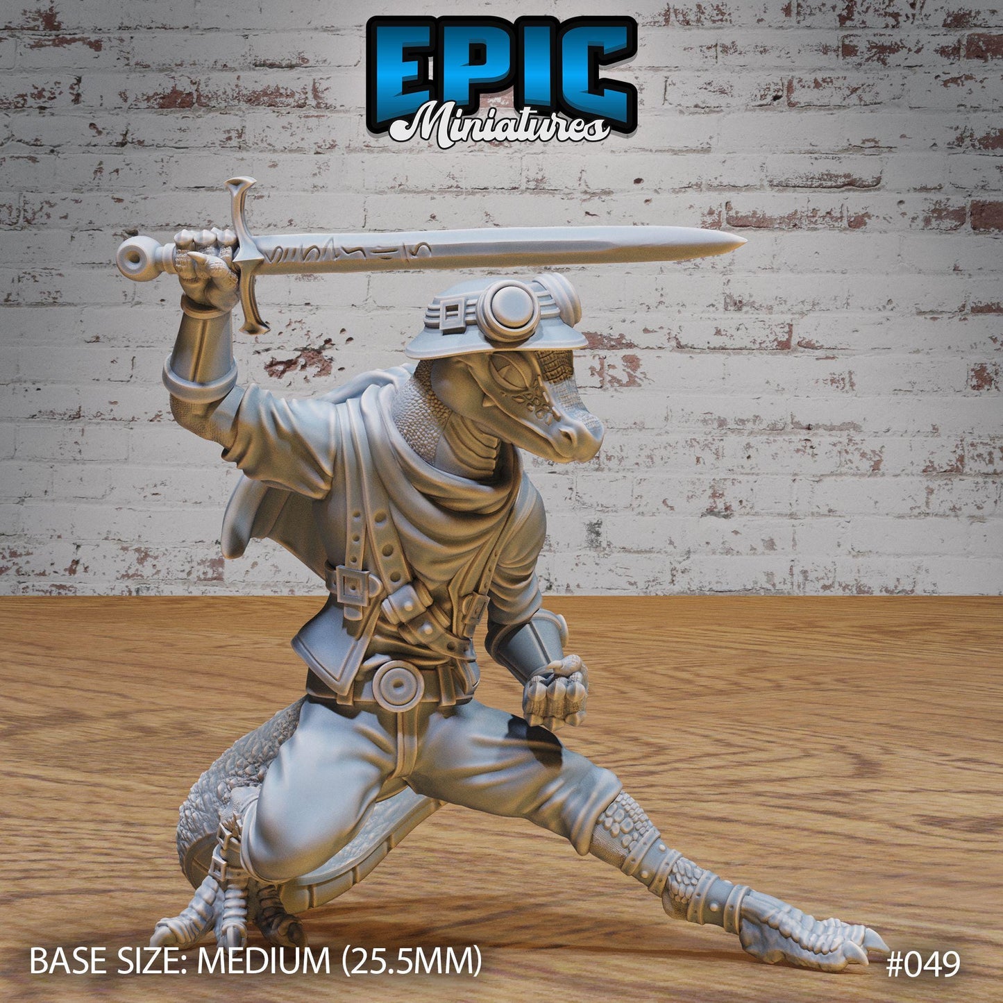 Brave Lizard Adventurer Set | Lizardfolk Warrior | Lizard Men Fighter | Epic Miniatures | UNPAINTED Miniature in Resin