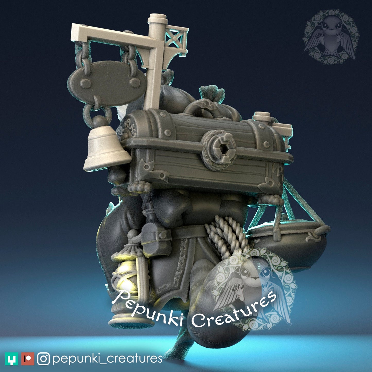 Raccoon | Pepunki Creatures | UNPAINTED Miniature in Resin