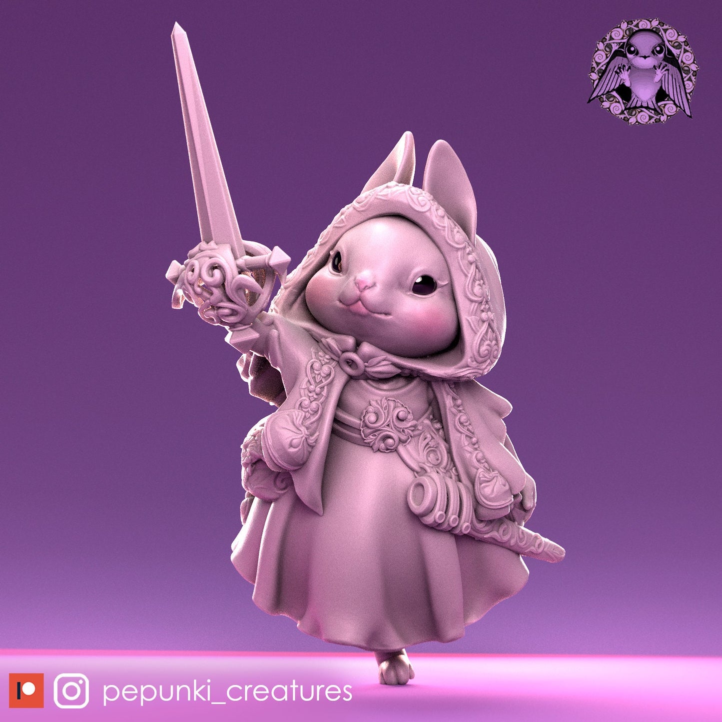 Godelieve Rogue Bunny | Pepunki Creatures | UNPAINTED Miniature in Resin
