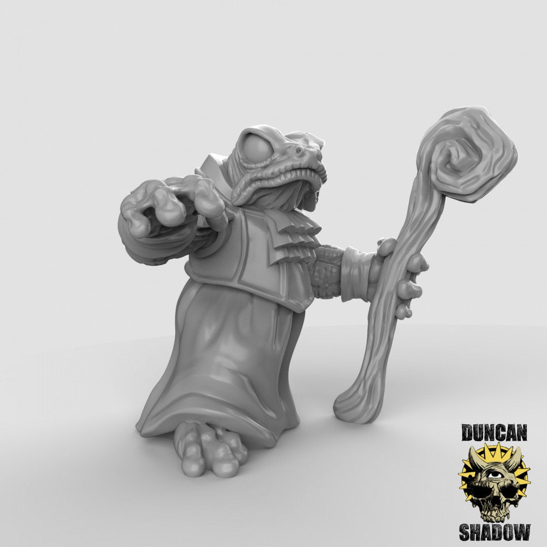 Boggard (Toad) Necromancers  (Set of 3)| Duncan Shadow | UNPAINTED Miniature in Resin