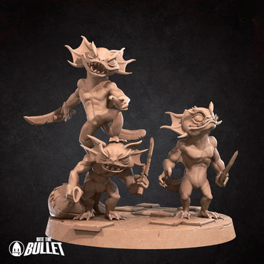Locathah Bandit Axolotls (3 figures) | Bite the Bullet | UNPAINTED Miniature in Resin