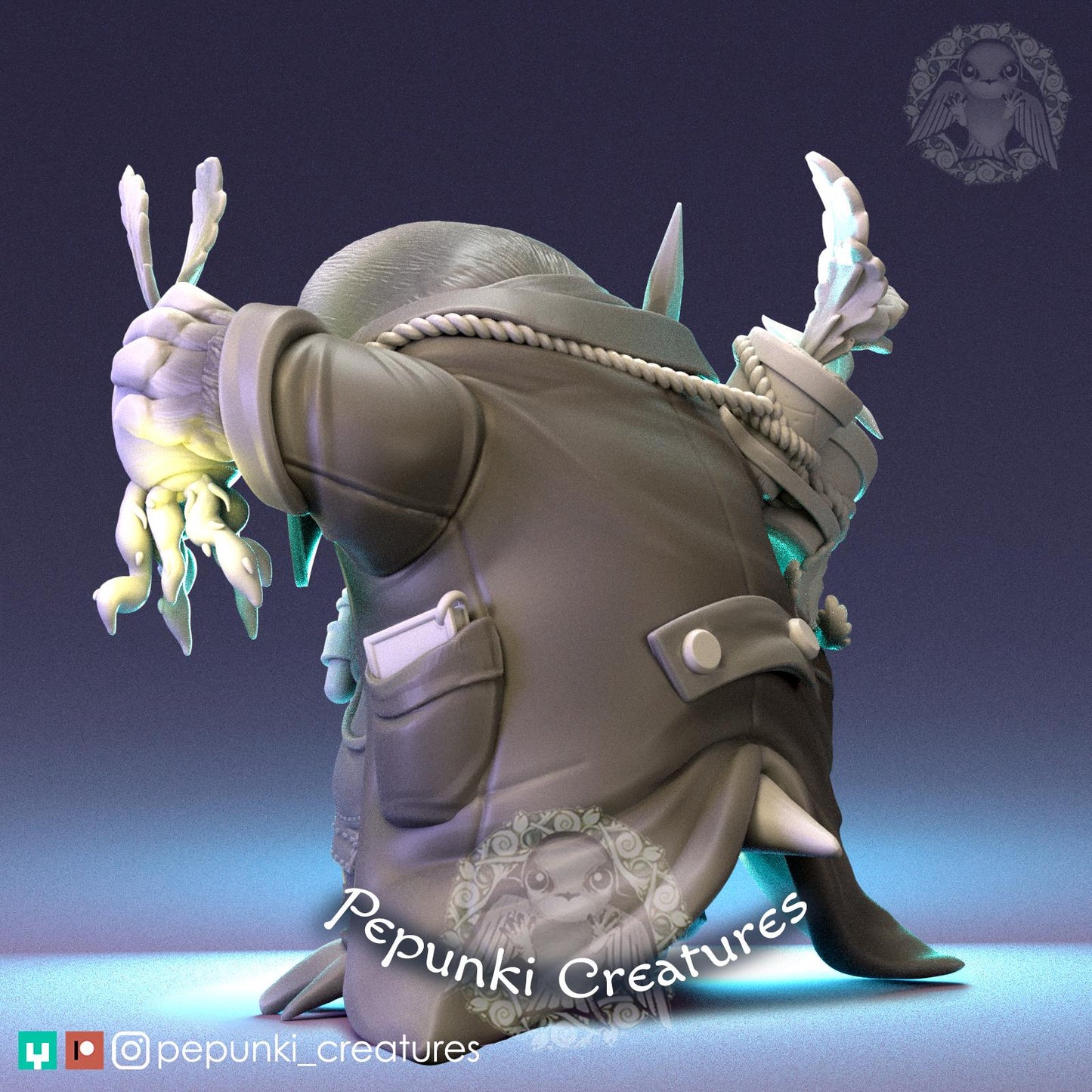 Mole Scientist Farmer | Pepunki Creatures | UNPAINTED Miniature in Resin