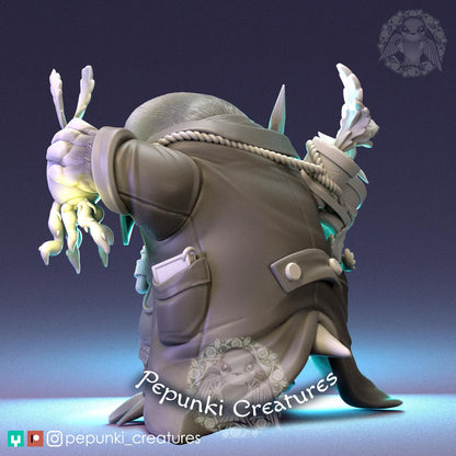 Mole Scientist Farmer | Pepunki Creatures | UNPAINTED Miniature in Resin