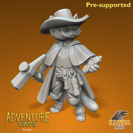 Strygur Cleric Cat - Male | Kawna | Adventure Cats | UNPAINTED Miniature in Resin