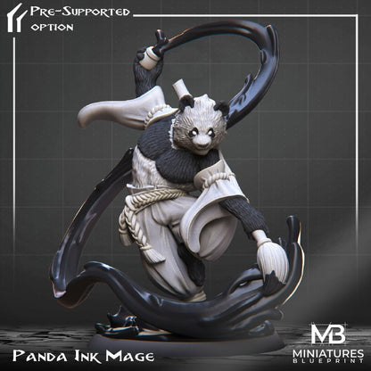 Ink Mage Panda | Miniatures Blueprint | UNPAINTED Miniature in Resin