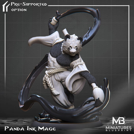 Ink Mage Panda | Miniatures Blueprint | UNPAINTED Miniature in Resin