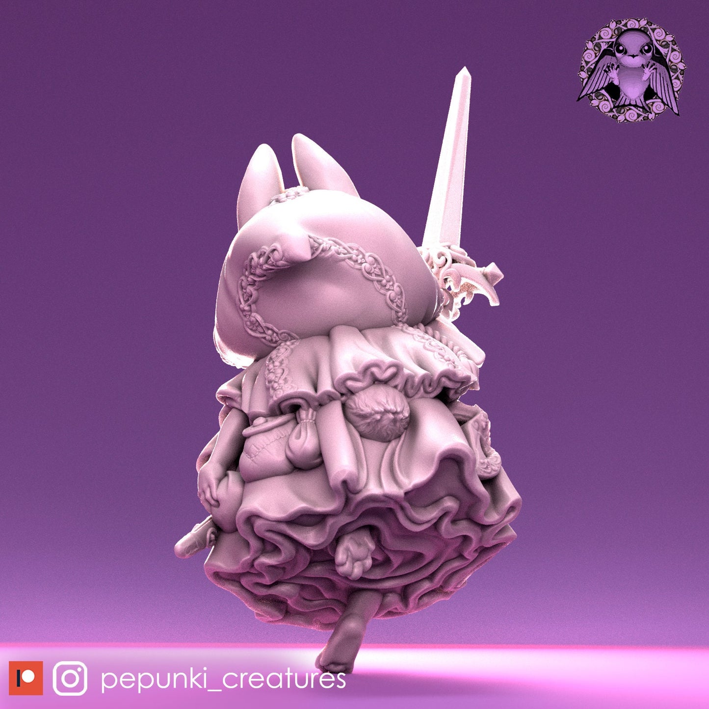 Godelieve Rogue Bunny | Pepunki Creatures | UNPAINTED Miniature in Resin