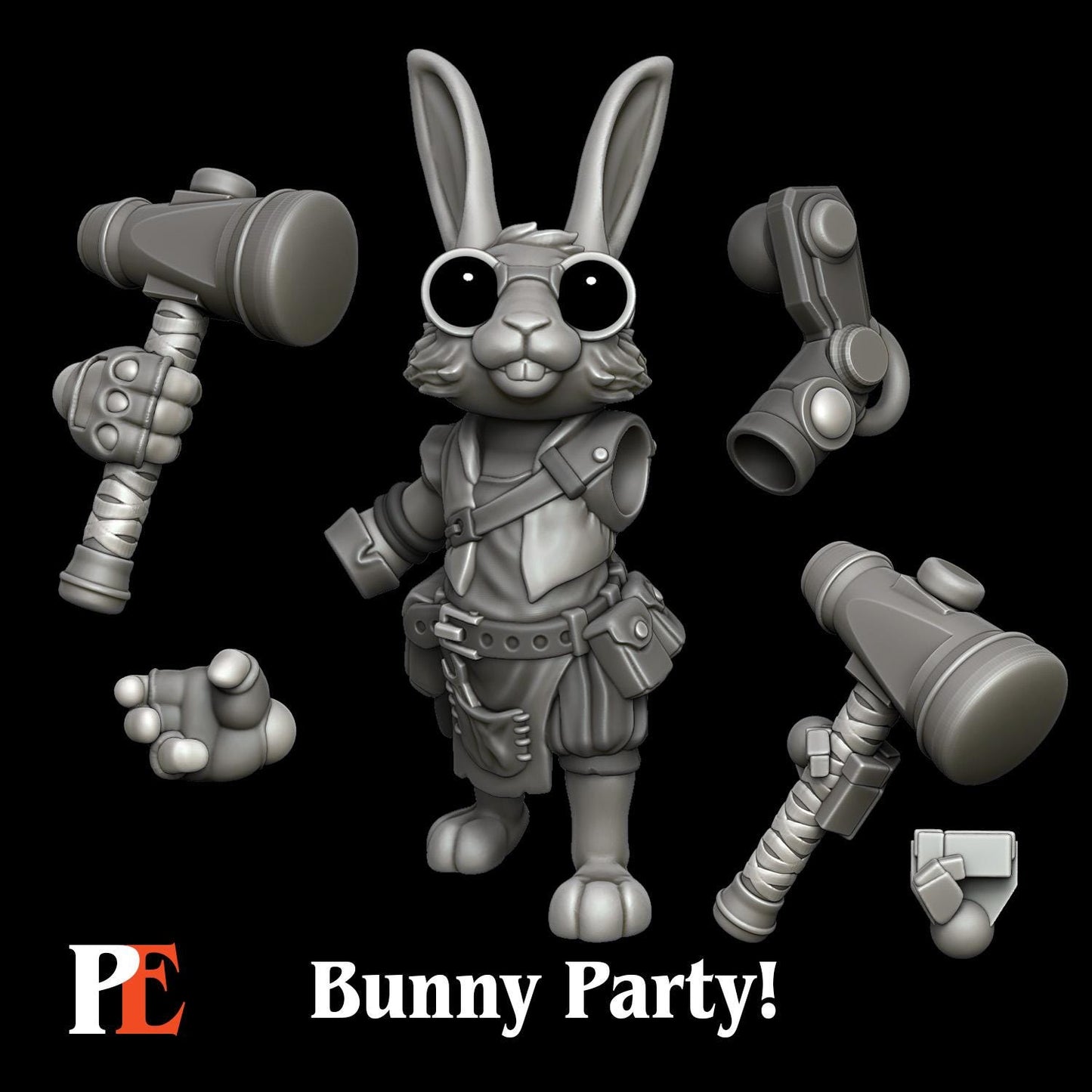 Bunny Artificer | Bunny Party | Printed Encounters | UNPAINTED Miniature in Resin