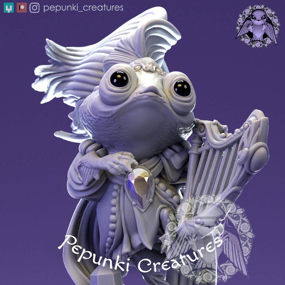 Goldfish Lady | Pepunki Creatures | UNPAINTED Miniature in Resin