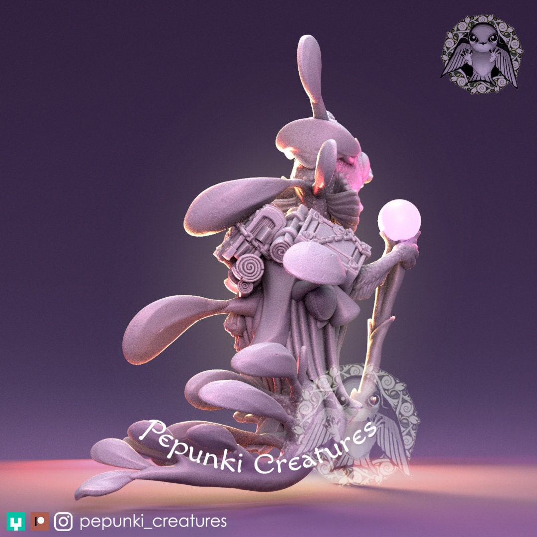 Seahorse Sorceress | Pepunki Creatures | UNPAINTED Miniature in Resin